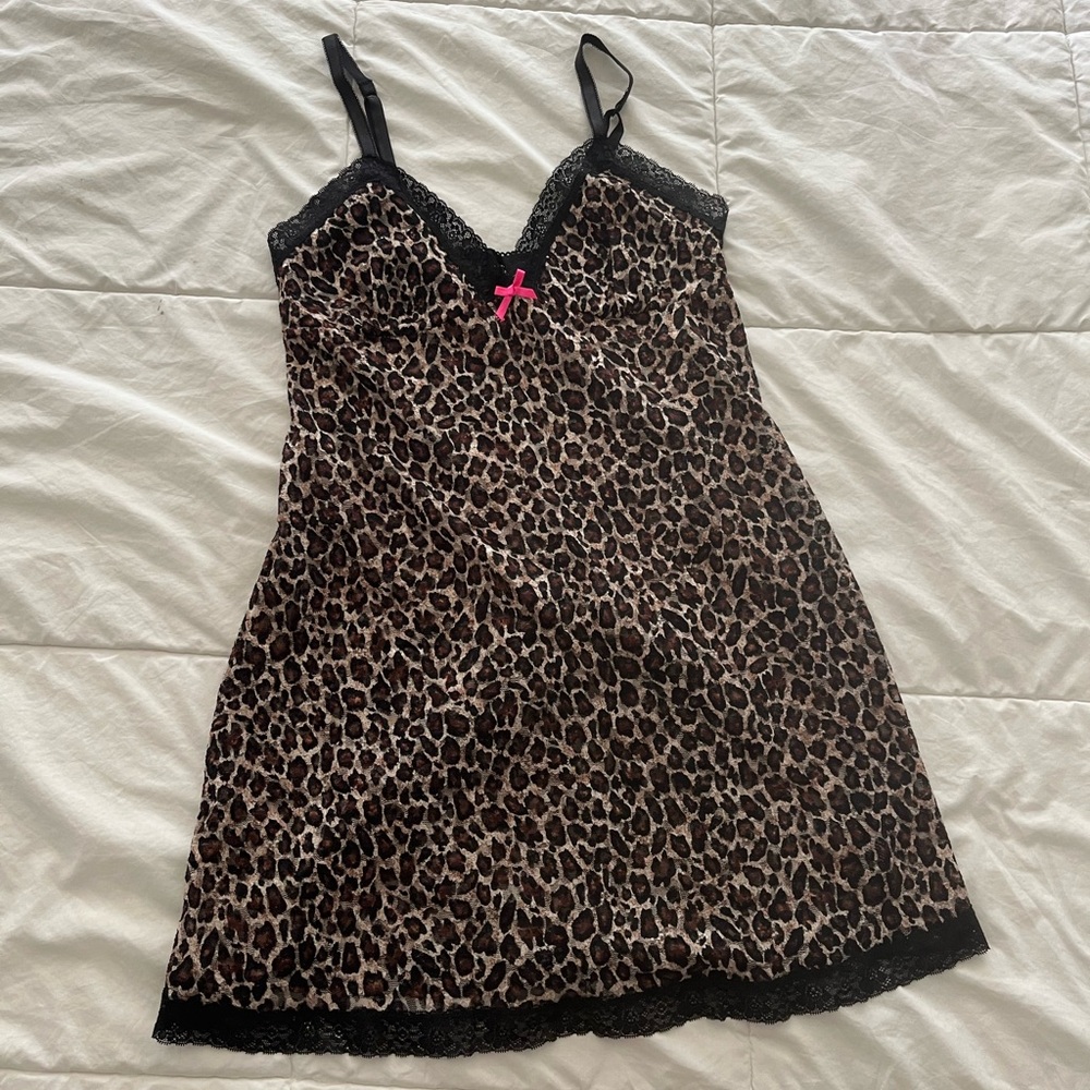 LA SENZA Cheetah Lace Slip Dress